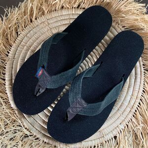 RAINBOW Women’s Single Layer 1” Strap Hemp Sandals Black 10